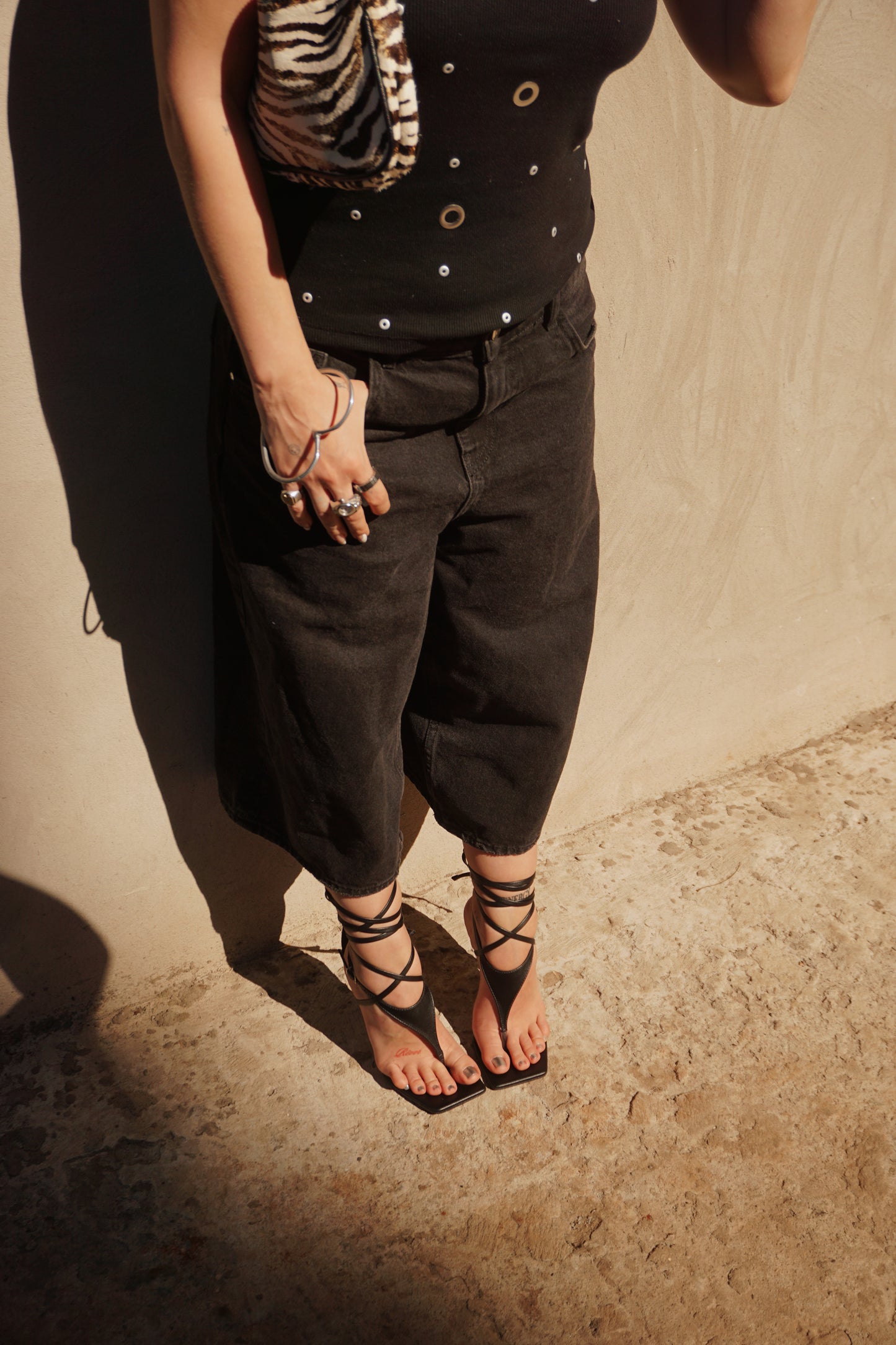 Sandália Strappy Preta