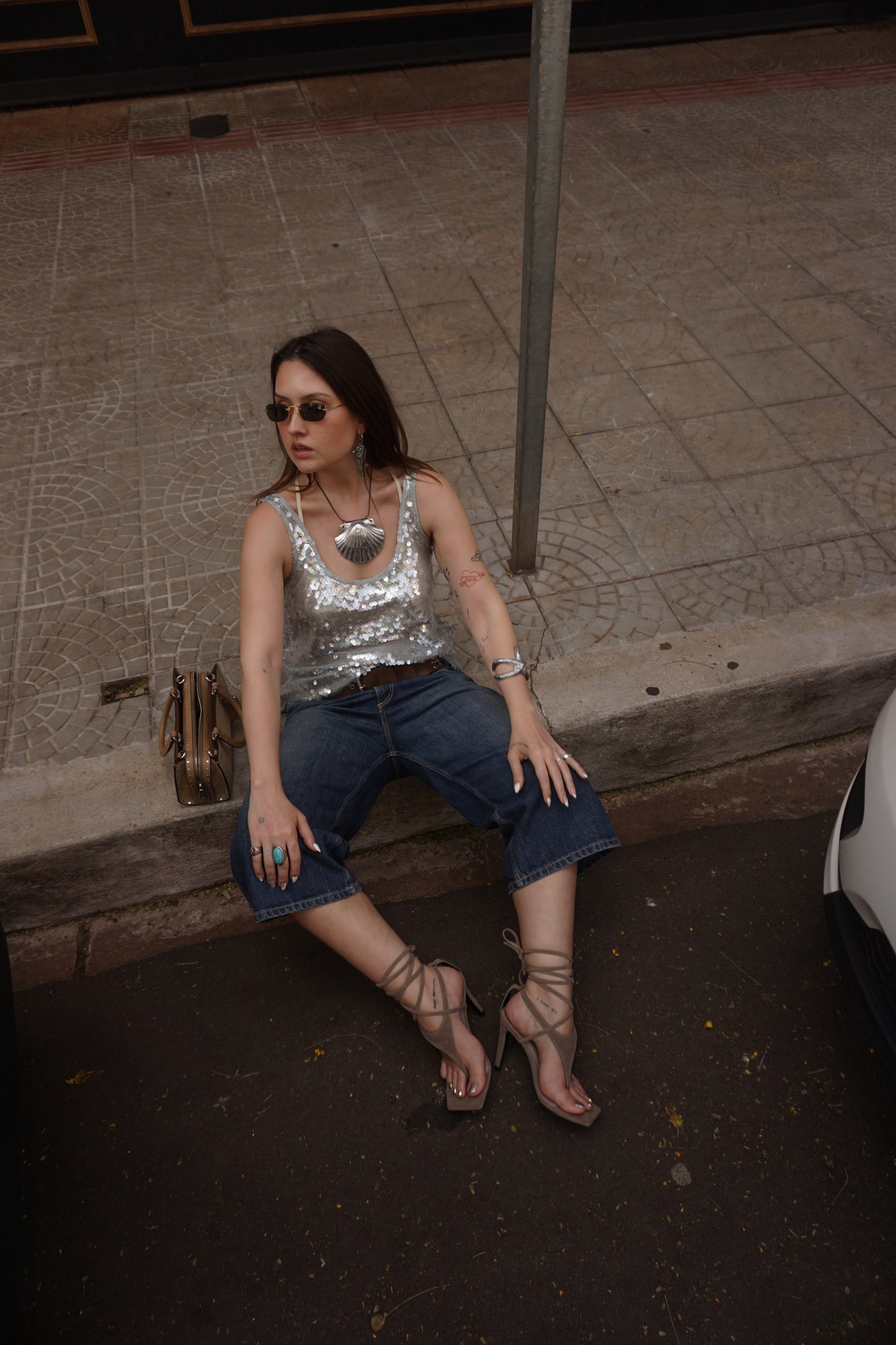 Sandália Strappy Camurça
