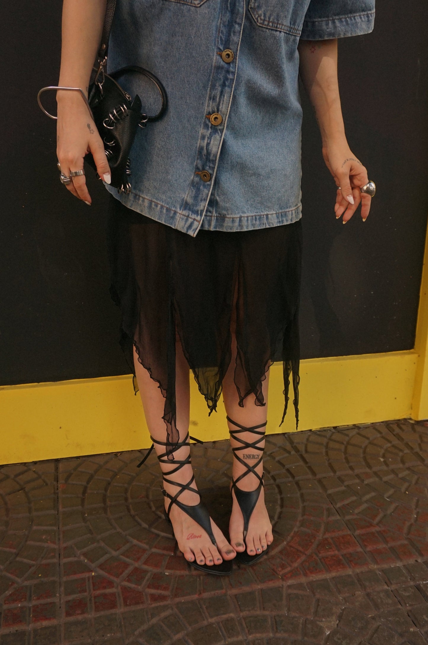 Rasteira Strappy Preta