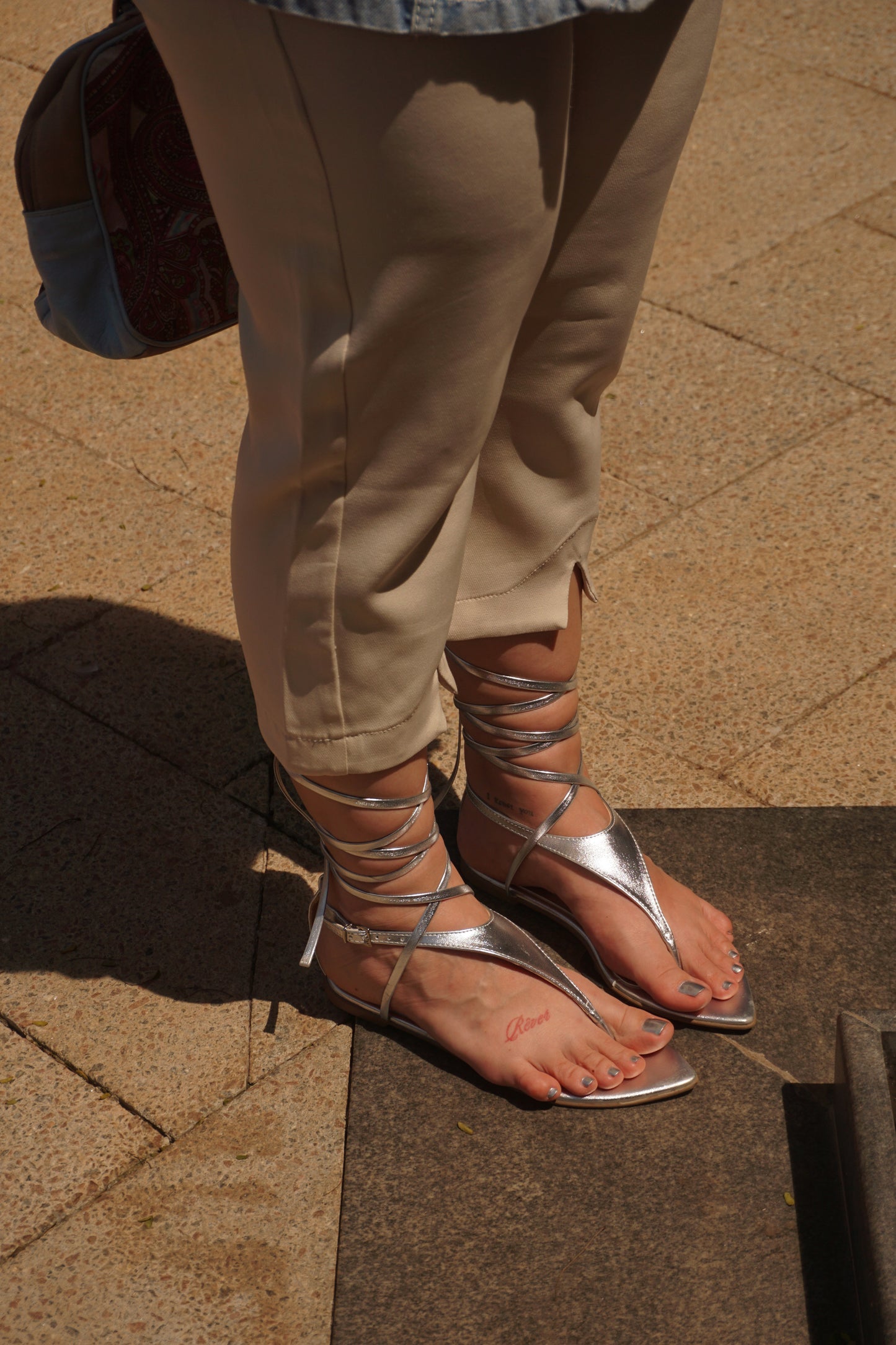 Rasteira Strappy Prata