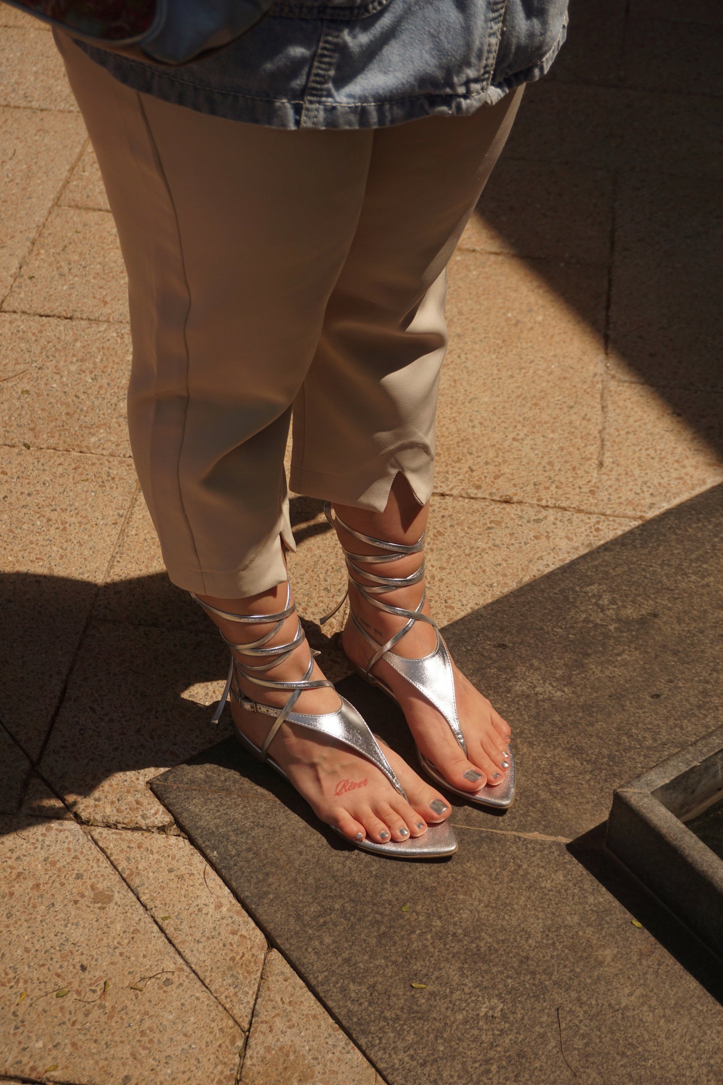 Rasteira Strappy Prata